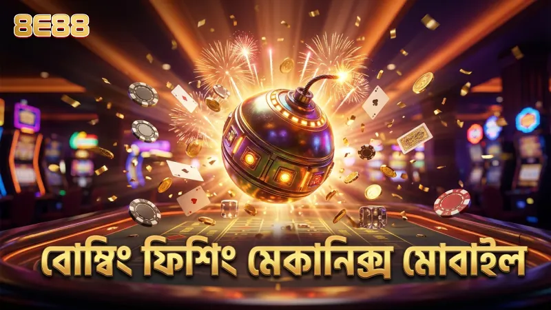 বোম্বিং ফিশিংয়ের বেসিক মেকানিক্স মোবাইল স্ক্রিনে স্পষ্ট।